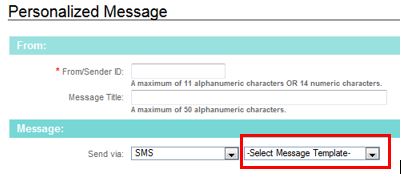 Select Message template